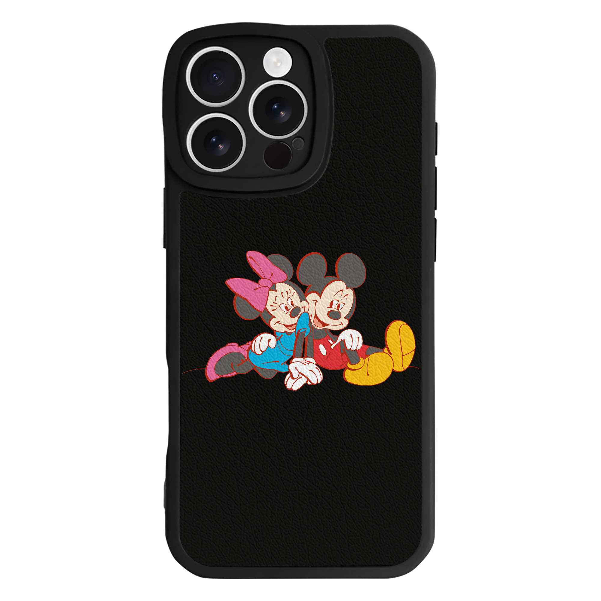 （画像用） ミッキーマウス Mickey Mouse 【iPhone 16シリーズ対応】シリコンスマホケース（レザー調） 材質：シリコン